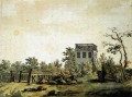 Landschaft mit Pavillon romantischen Caspar David Friedrich